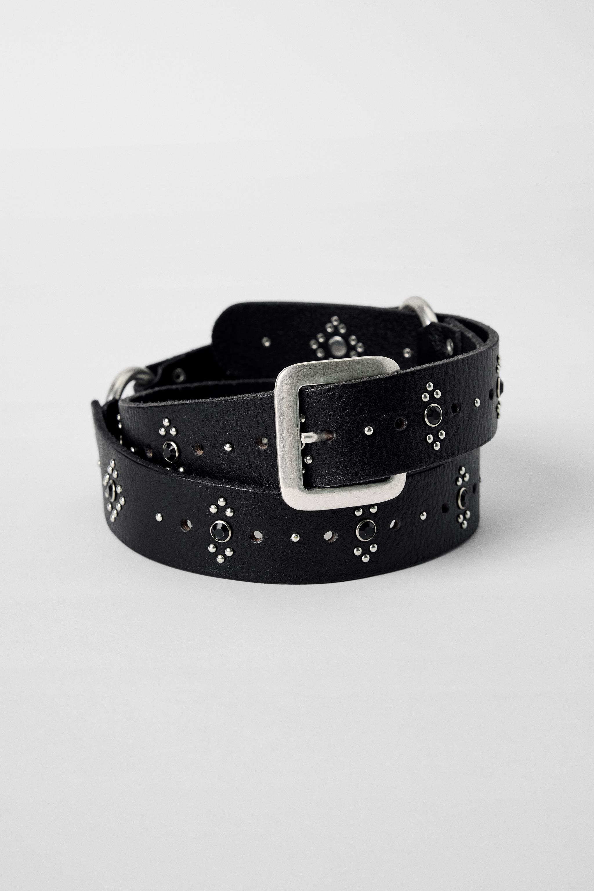 LEATHER BELT WITH STUDS AND WASHERS KATE MOSS X ZARA